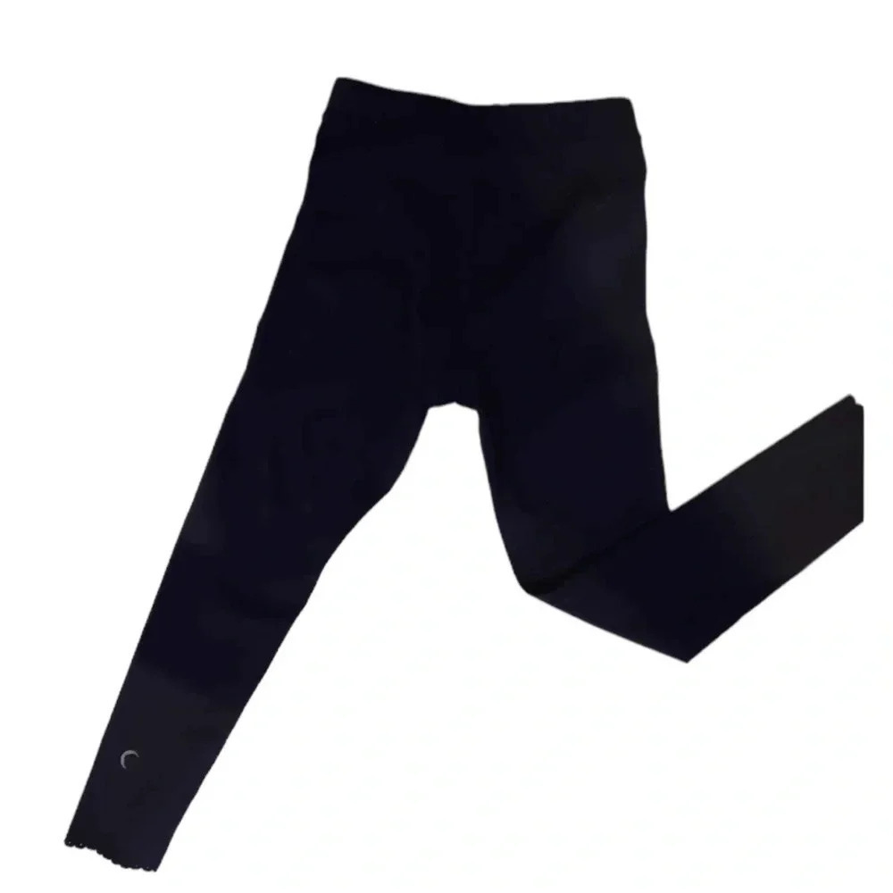 ZYIA Dark Navy Blue Cabbage Ankle Hem Leggings Size 8-9